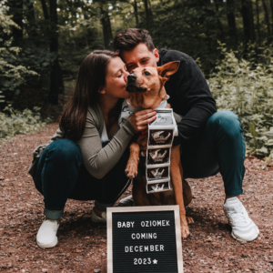 CT pet photographer professional pet photography outdoor natural lighting dog and owner baby announcement couples with pets