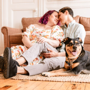 couple with dogs studio photography CT