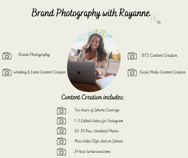 content creation add on with photography package