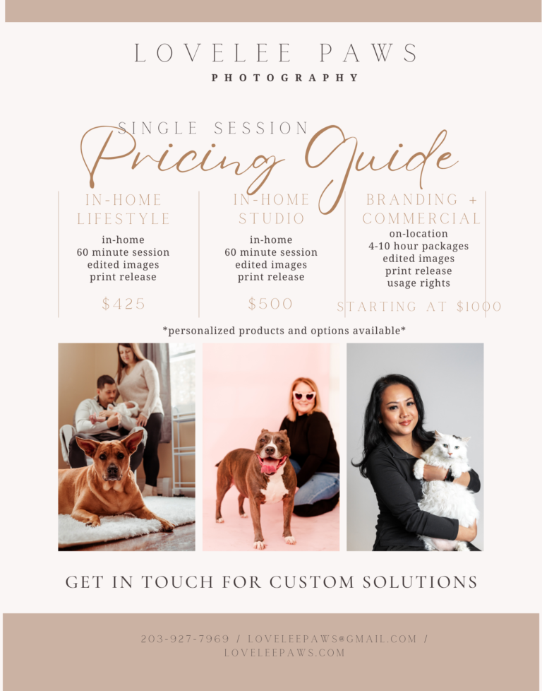 lovelee paws photography professional photo pricing guide